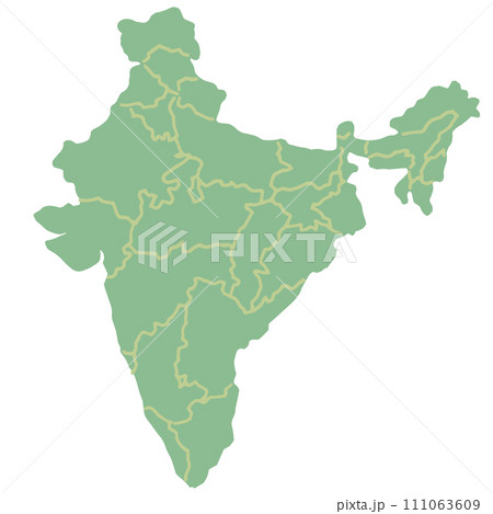 インドの地図(グリーン) インドの地図(グリーン) 111063609
