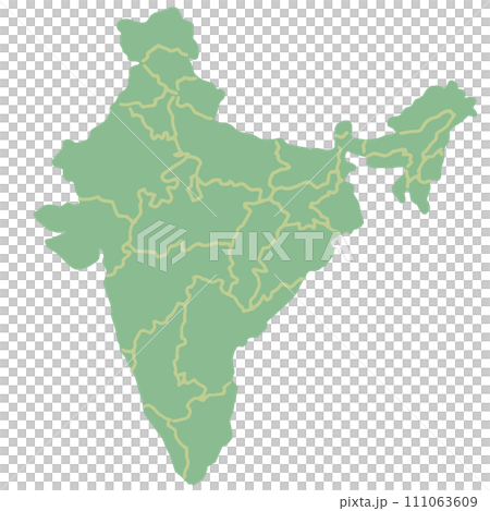 インドの地図(グリーン) インドの地図(グリーン) 111063609
