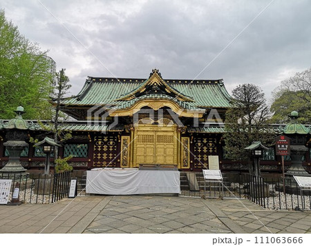 上野公園内にある上野東照宮の社殿(金色殿) 111063666