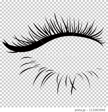 睫毛　エクステンション　つけまつげのベクターイラスト 111063940