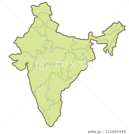 インドの地図（ベクターあり） 111064348