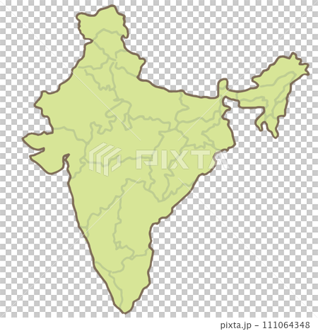 インドの地図（ベクターあり） 111064348