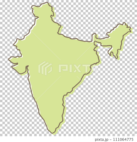 Map of India silhouette (with vector) 111064775