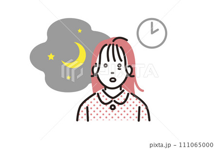 人物 深夜に眠れない女性 111065000