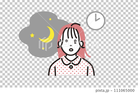 人物 深夜に眠れない女性 111065000