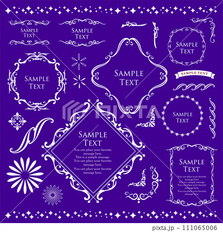 ビンテージフレーム。デザインテンプレート。ゴージャスな額のセット 111065006
