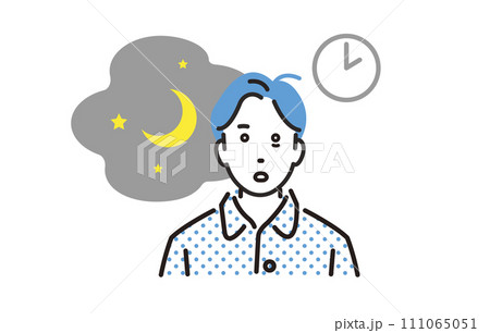 人物 深夜に眠れない男性 111065051