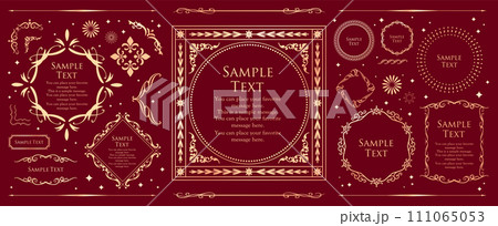 ビンテージフレーム。デザインテンプレート。ゴージャスな額のセット 111065053