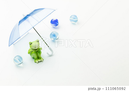 カエルと傘　梅雨のイメージ素材 111065092