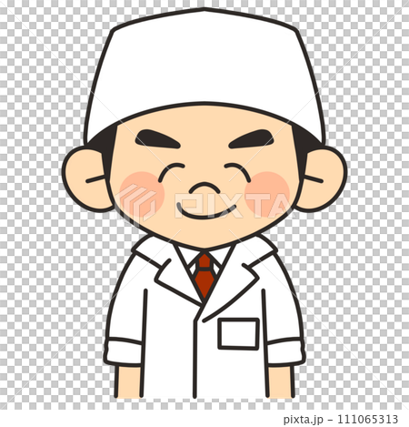 壽司主廚面向前方微笑的插圖 壽司主廚面向前方微笑的插圖 111065313