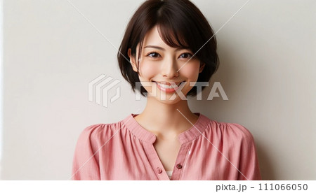 カメラ目線の若い女性 カメラ目線の若い女性 111066050