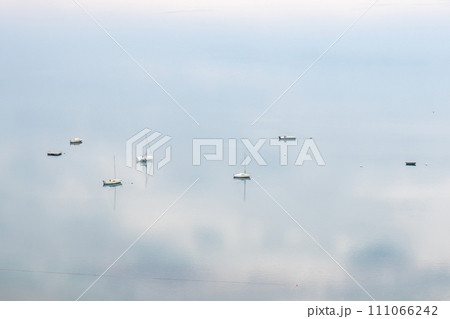 Tbilisi sea, reservoir and boats with deflated sails Tbilisi sea, reservoir and boats with deflated sails 111066242