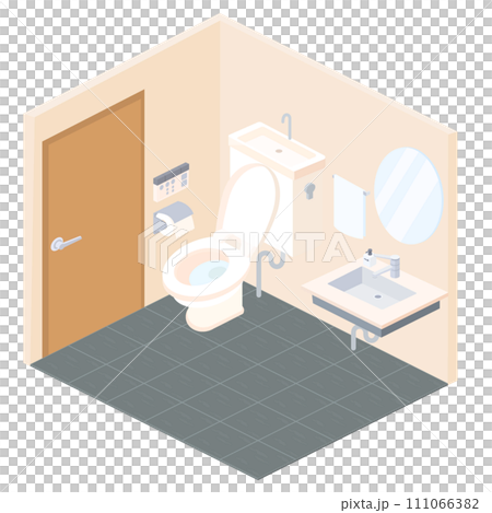 Isometric illustration of a toilet 111066382