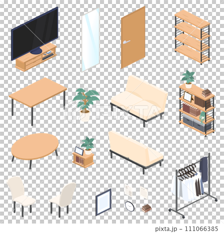 Isometric furniture illustration set Isometric furniture illustration set 111066385