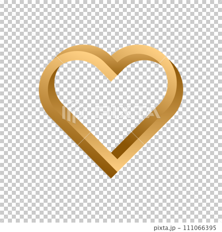 Golden metallic twisted heart symbol vector 111066395