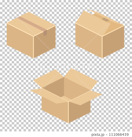 Isometric cardboard illustration set Isometric cardboard illustration set 111066439