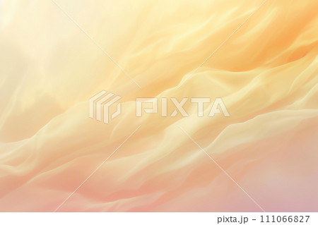 A flowing, soft-focus image of delicate fabric folds in serene beige and peach hues, perfect for fashion, beauty backgrounds, or gentle abstract art. Nude gradient backdrop. Generative AI. 111066827