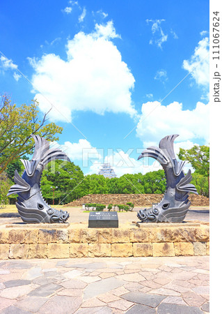 兵庫県姫路市、城見台公園から見た国宝姫路城の風景 111067624