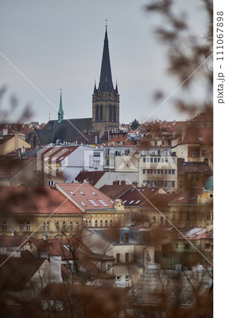 Aerial cityscape view of Prague capital city of Czech Republic 111067898