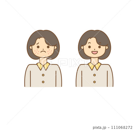 顔に湿疹ができている人 111068272