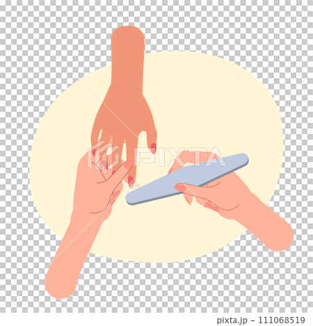 在美甲沙龍去除凝膠指甲/去除凝膠指甲/指甲護理的插圖 111068519