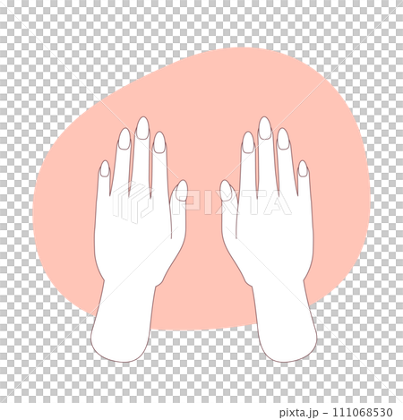 揃えられた両手の俯瞰イラスト 111068530