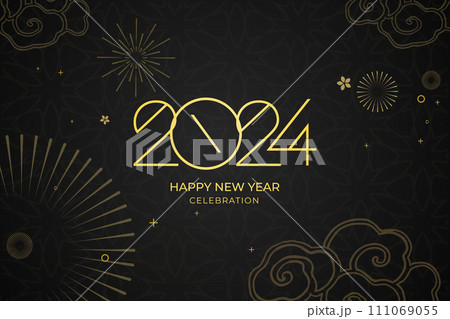 Happy Chinese New Year, celebrating 2024 Happy New Year banner, Chinese New Year background. Happy Chinese New Year, celebrating 2024 Happy New Year banner, Chinese New Year background. 111069055