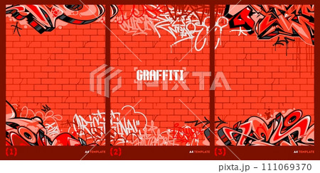 Abstract Dark Graffiti Style A4 Poster Vector Illustration Art Template Abstract Dark Graffiti Style A4 Poster Vector Illustration Art Template 111069370
