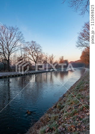 Crisp Winter Canal at Sunrise 111069825