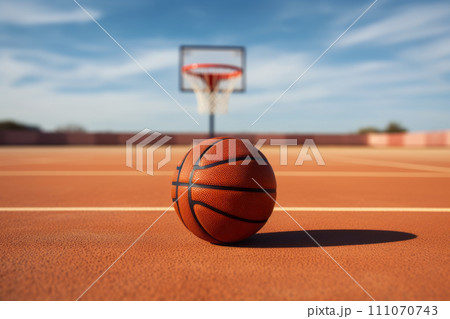 Basketball ball on the sports field. Healthy lifestyle and sport concepts 111070743