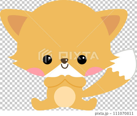 幼児向けのかわいいキツネのキャラクターイラスト 111070811