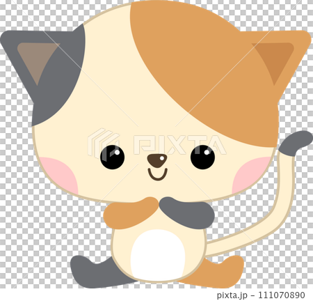 幼児向けのかわいい猫のキャラクターイラストのイラスト素材