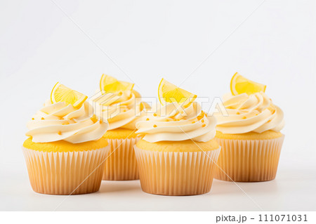 Lemon cupcakes with lemon buttercream. Lemon cupcakes with lemon buttercream. 111071031