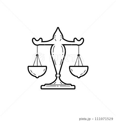 Outline Libra zodiac sign flat style, vector...のイラスト素材 [111071529] - PIXTA