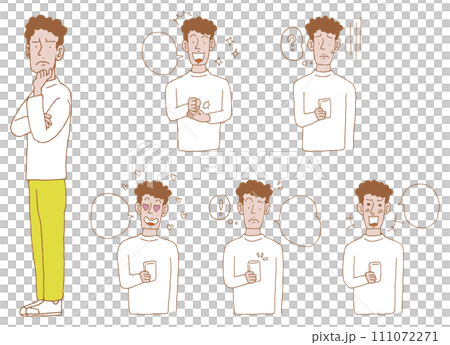 私服姿の男性セット3 111072271