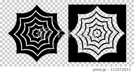 Black and White Cobweb Icons. Design Elements Set. Vector Art. Black and White Cobweb Icons. Design Elements Set. Vector Art. 111072653