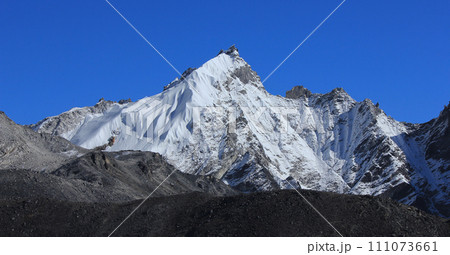 Azure blue sky over a mountain seen from Gorakshep, Nepal. Azure blue sky over a mountain seen from Gorakshep, Nepal. 111073661