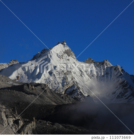 Late afternoon scene seen from Gorakshep, Nepal. 111073669