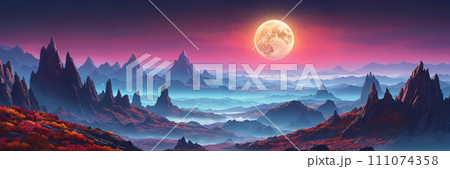 Alien planet: night sky view Alien planet: night sky view 111074358