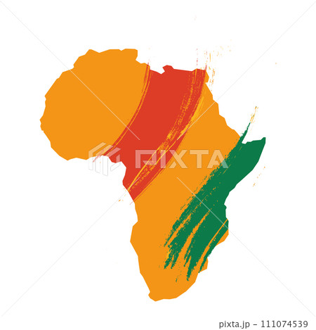 Colored map of Africa continent Vector 111074539