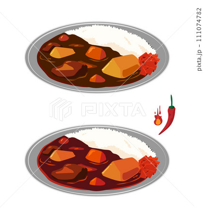 オーソドックスなカレーライスのセット 111074782