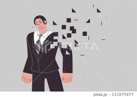 Man suffers from personality destruction caused by schizophrenia, and needs help of psychotherapist 111075877