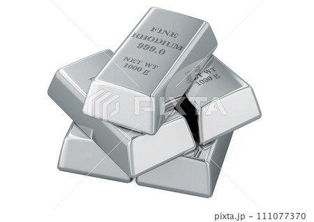 Rhodium Ingots. 3D rendering 111077370