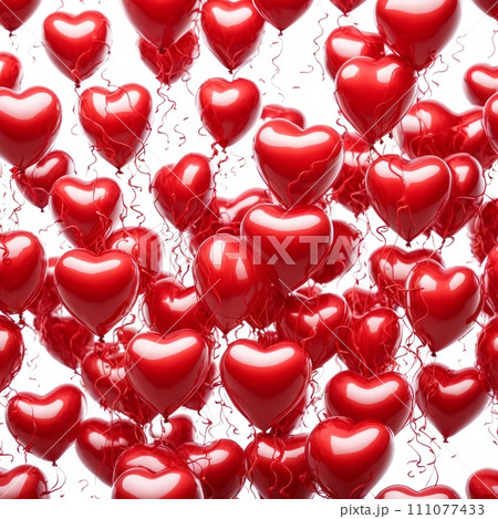 Heart shaped ballons isolated on white background 111077433