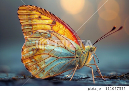 Magnificent Butterfly: Close Up Plan of Folded Wings 111077555