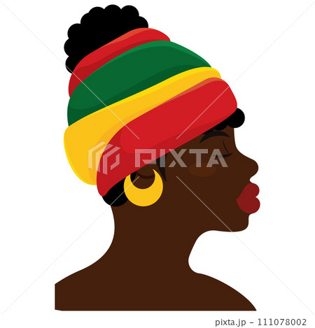 Cute afro american girl character avatar Vector 111078002