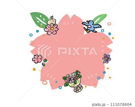桜のフレーム 見出し 水彩風 シンプル 桜のフレーム 見出し 水彩風 シンプル 111078604
