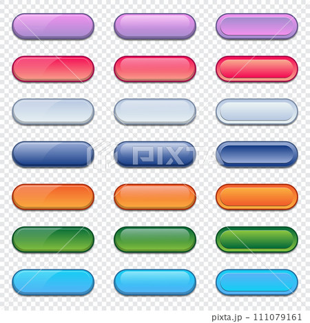 Set of modern trendy buttons. Empty web button set. Colorful gradients buttons 111079161