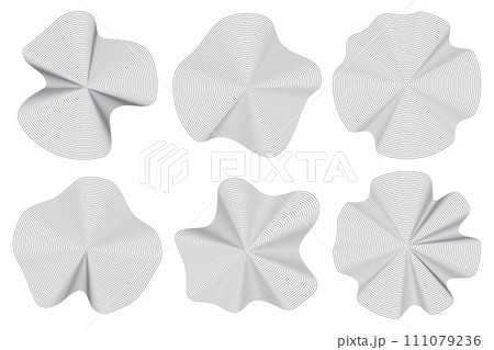 Wooden topography circles. Wood organic slice line design. Line ripple circle wood texture. Tree cut 111079236