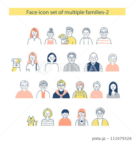 さまざまな家族 アイコンセット 上半身 2 さまざまな家族 アイコンセット 上半身 2 111079326